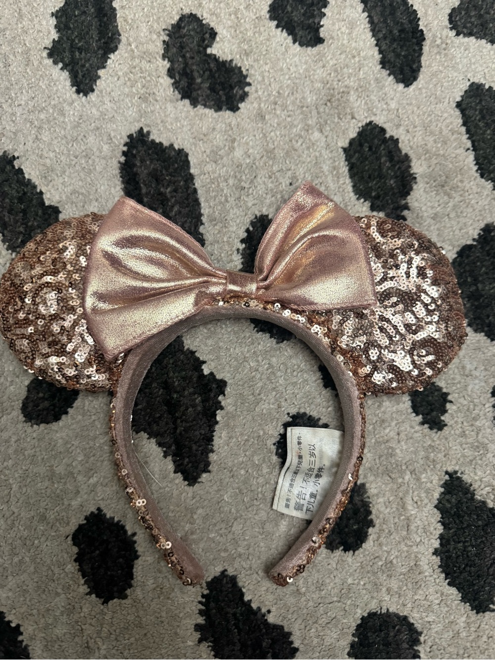 Sequin Minnie Ear Headband - Rose Gold